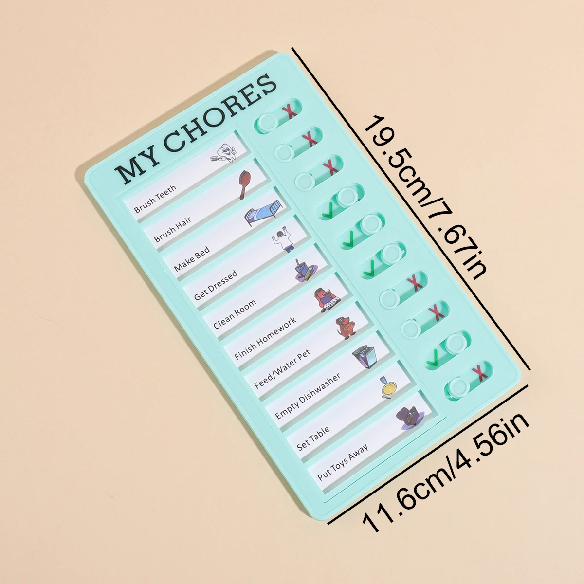 1 قطعة لوحة تسجيل الدخول للتخطيط الذاتي المنزلق الرائع ، تخطيط المهام للأطفال ، تشكيل الهبيت ، لوحة تسجيل قابلة للتركيب على الحائط