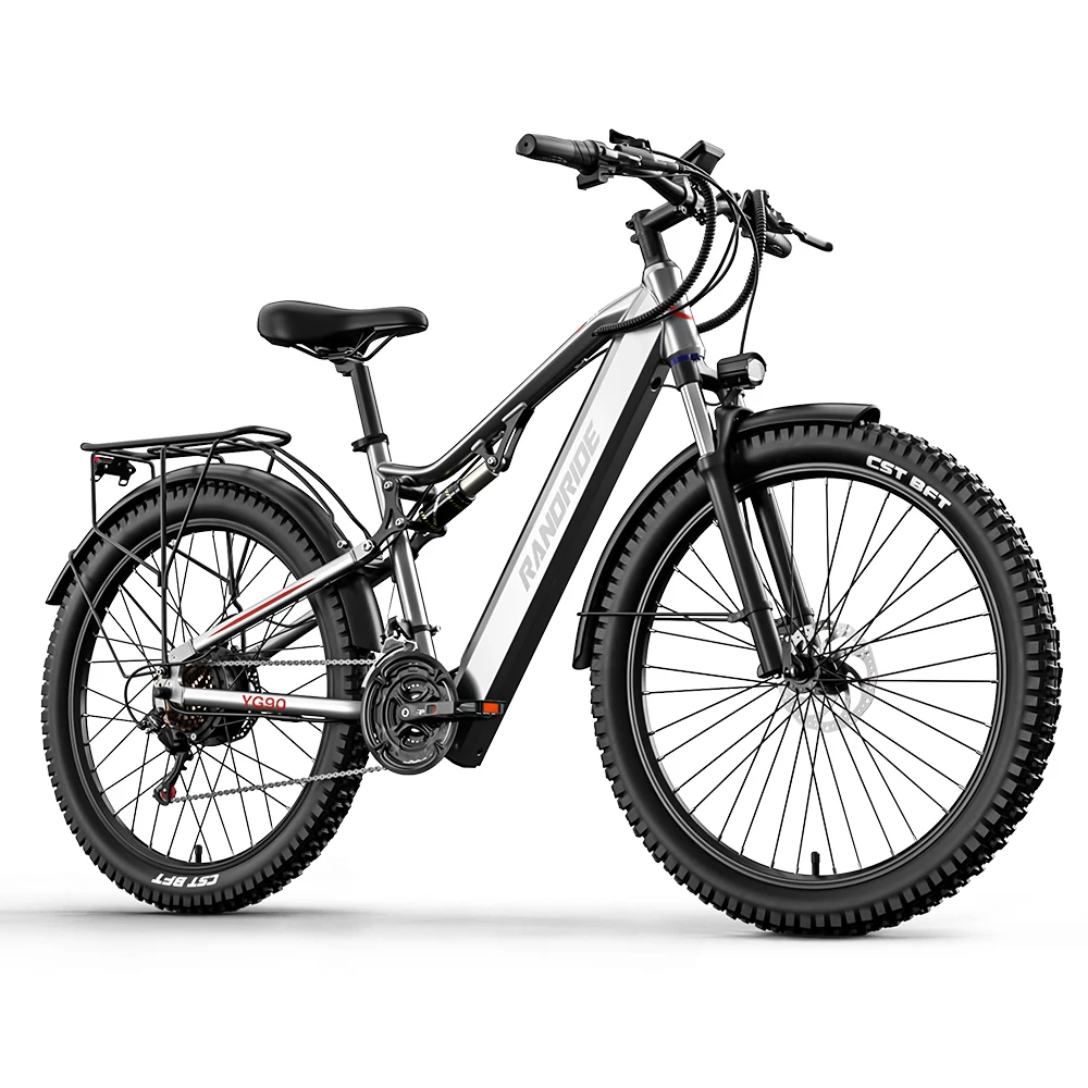 RANDRIDE YG90 Erwachsenen-City-Pendler-Elektrofahrrad 1000W Bürstenloser Leistungsstarker Motor 48V17Ah Lithium-Batterie 27,5 Zoll Reifen E-Bike
