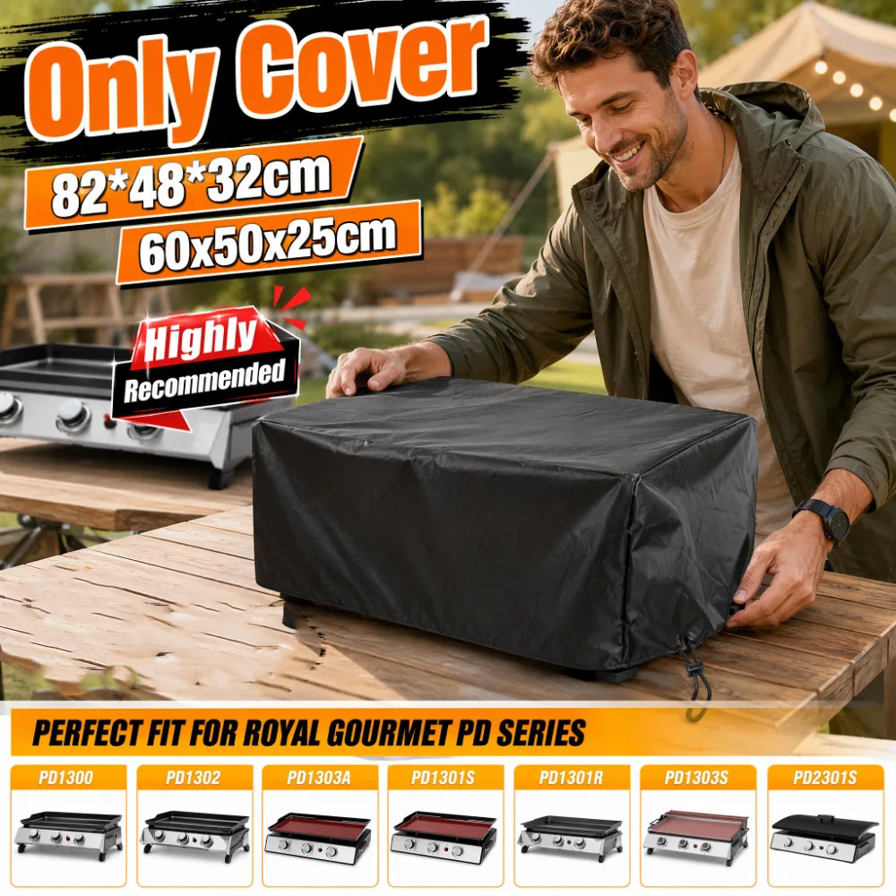 Multi-Size Griddle Cover for 17–35 Inch Grills, BBQ Cover Heavy Duty 210D Polyester Flat Top Gas Barbecue Cover