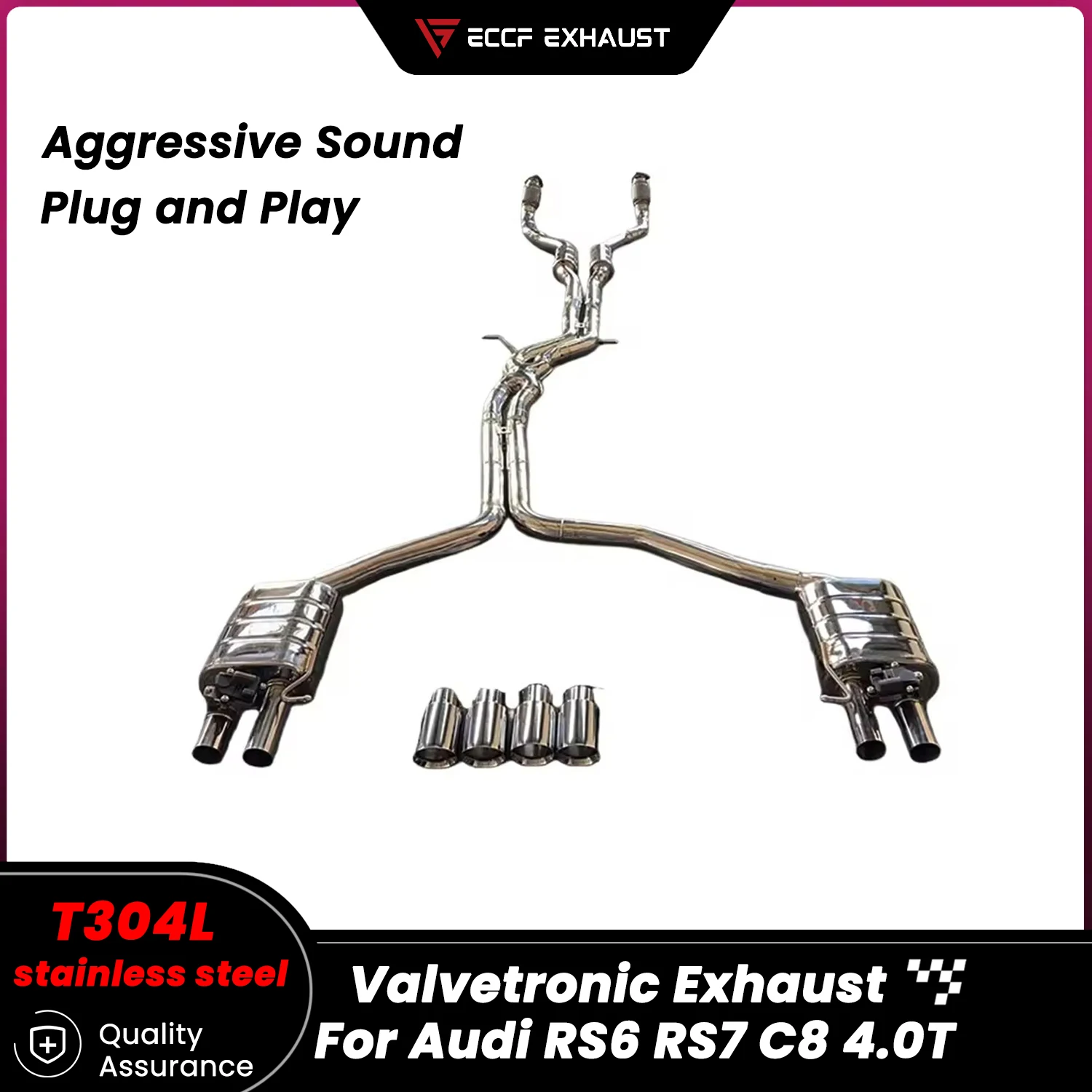 

Aggressive Sound Valvetronic Catback Exhaust With Front pipe for Audi RS6 RS7 C8 4.0T Unleash Maximum Performance