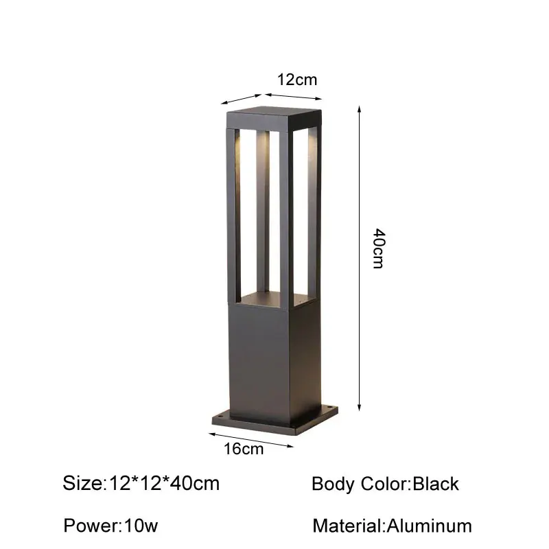 10W LED Modern Lawn Lights Outdoor IP65 Waterproof Aluminum Garden Landscape Lighting Courtyard Villa  Park Road Bollards Lamps