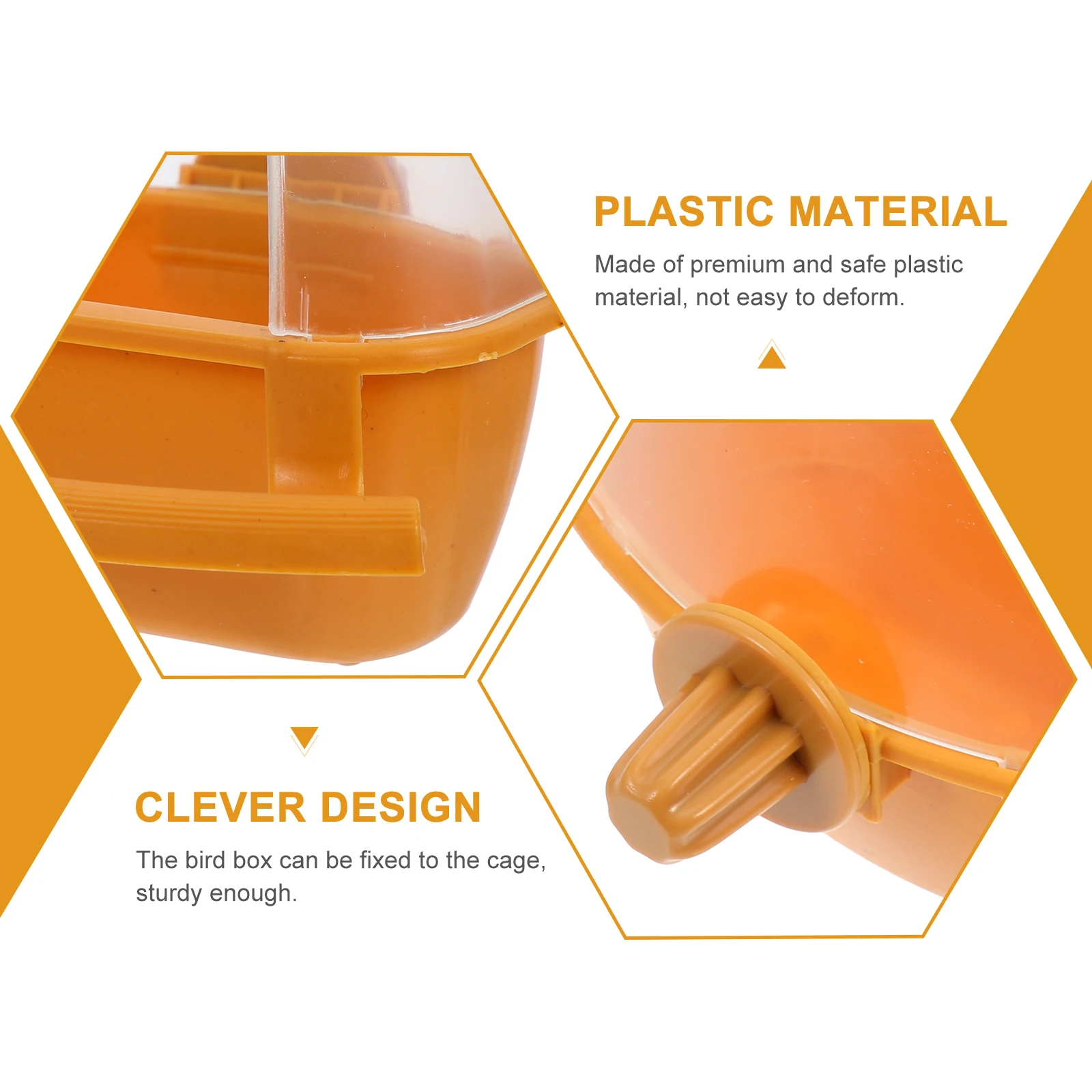 

Bird Food Feeder Automatic No-spill Transparent Tray Feeding Bowl Feeders Brown