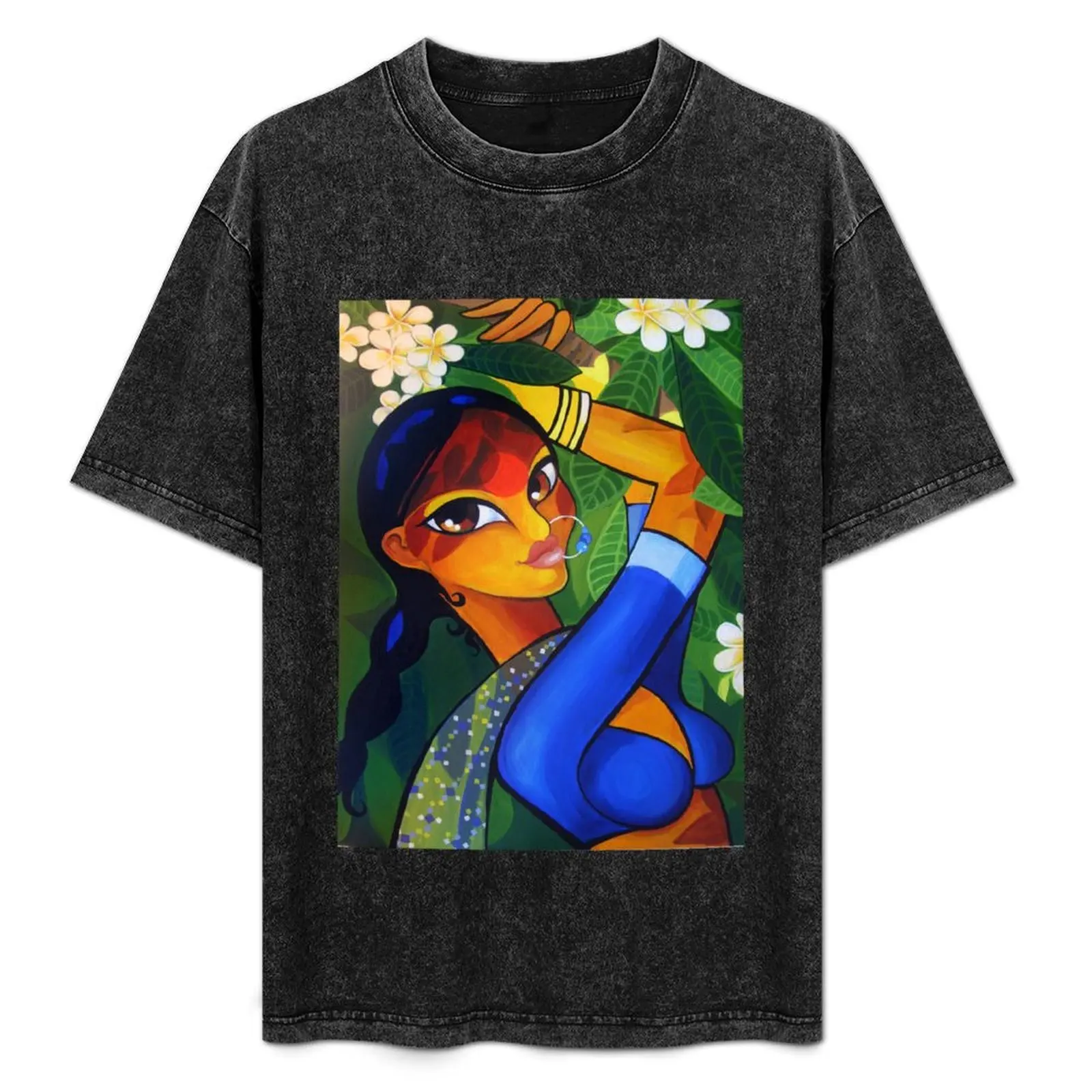 

Frangipani T-Shirt Basic Solid Color Short Sleeve Cotton Top