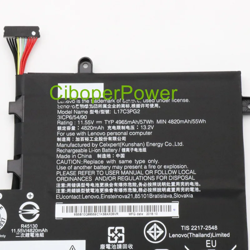 L17C3PG1 L17L3PG1 L17M3PG1 L17M3PG3 Laptop Battery For Y530 Y530-15ICH Y7000 Y7000P