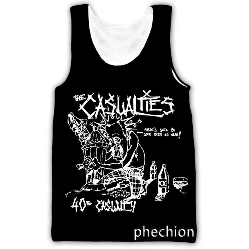 phechion New Fashion Men/Women The Casualties Band 3D Printed Sleeveless Vest Streetwear Men Loose Sporting Tank Top A247