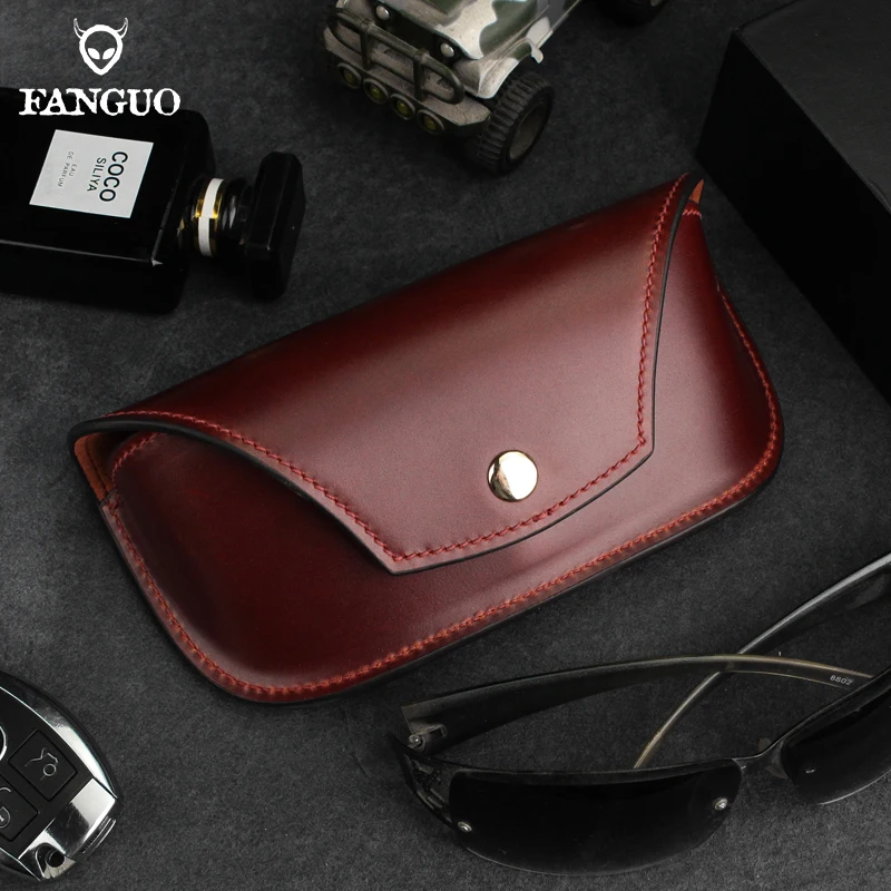 Protable Glasses Bag For Men Women Genuine Leather Sun Glasses Holder Case Organizer Eyeglasses Box