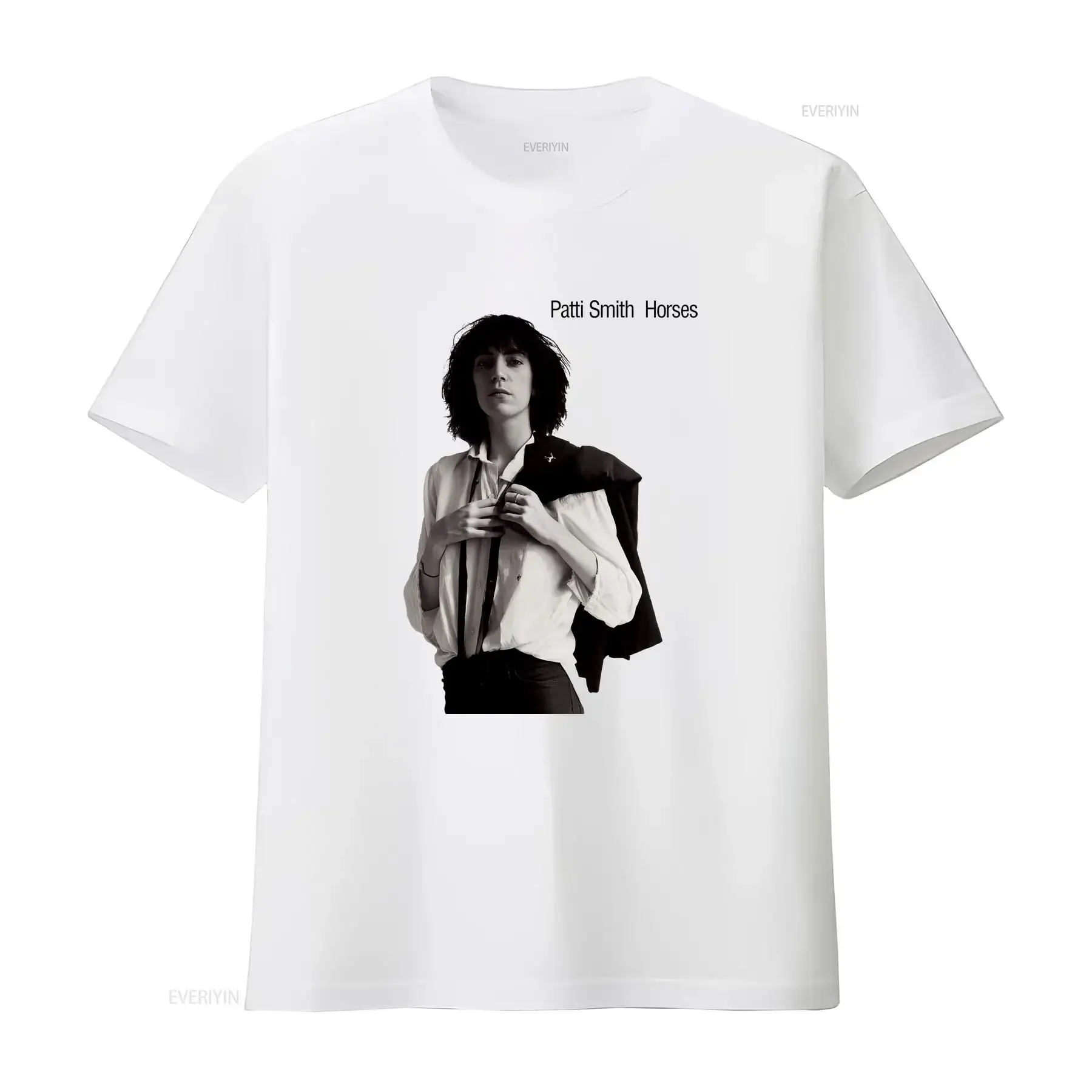 

Patti Smith Horses T-Shirt Short Sleeve White All Size Shirt QQ1505 long or short sleeves vintage vintage Washed Stretched