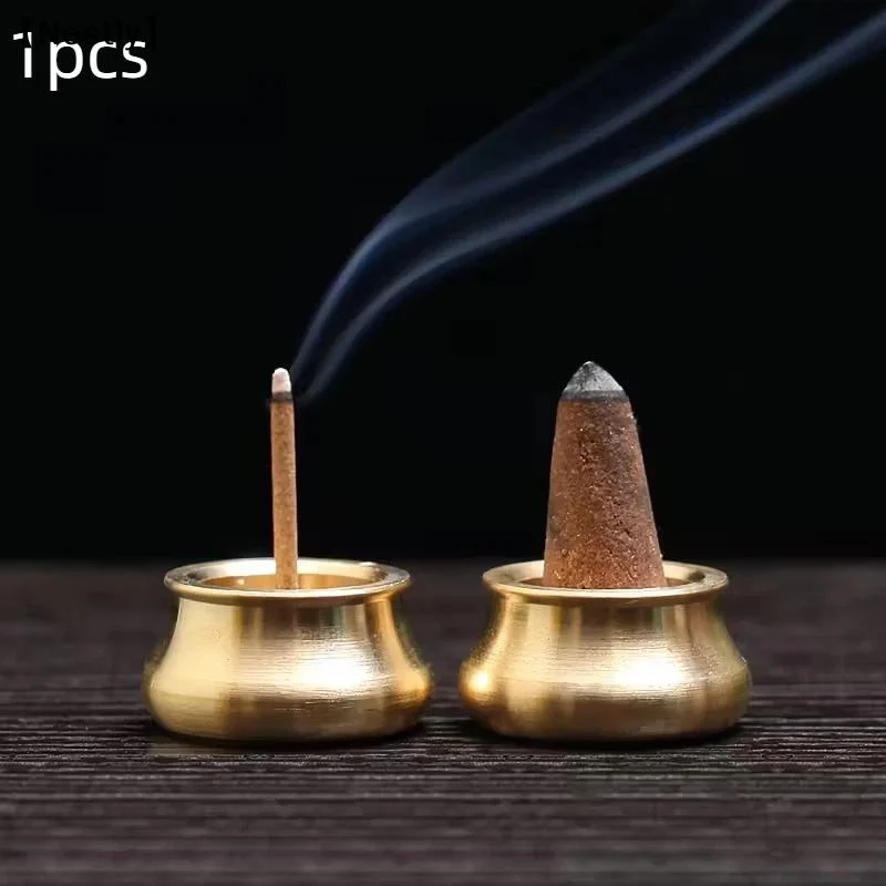 Buddhism Gadgets Copper Censer Incense Holder Ash Catcher Joss-stick Inserted Traditional Shapes Cafe Ornament Home Decor〔Nest〕