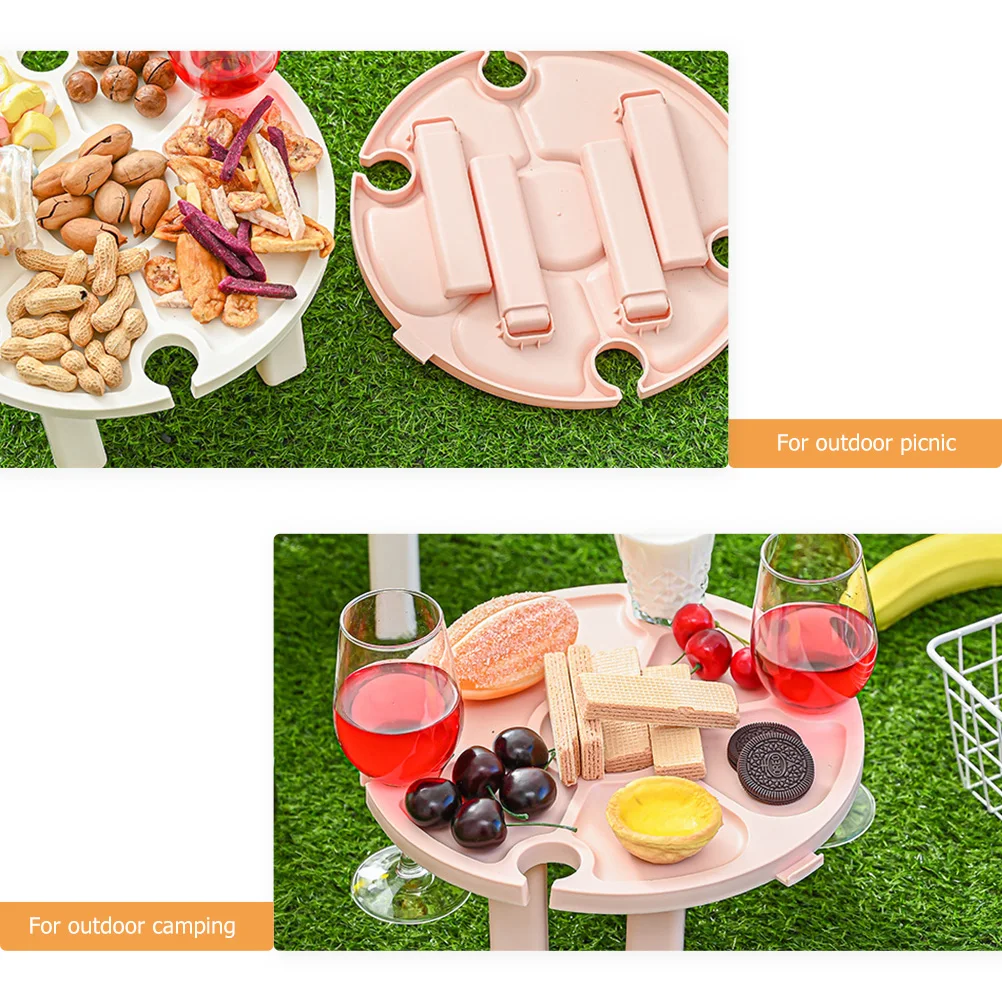 

Outdoor Table Folding Picnic Table Compact Design Portable Plastic Beverage Table Ideal For Gardens