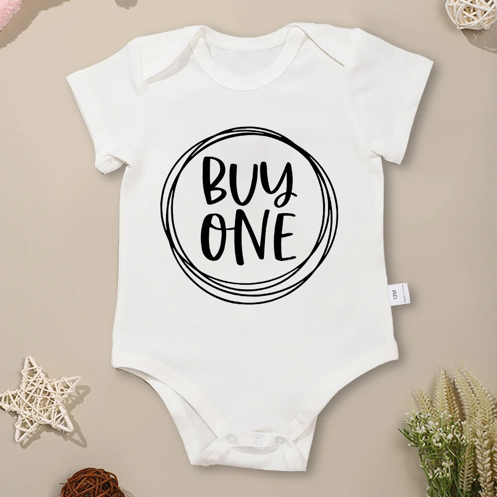 Newborn Buy One Get One Free Funny Twin Baby Boys Bodysuits Creative Trend Toddler Girl Outfits Europe Hot Sale Infant Clothes