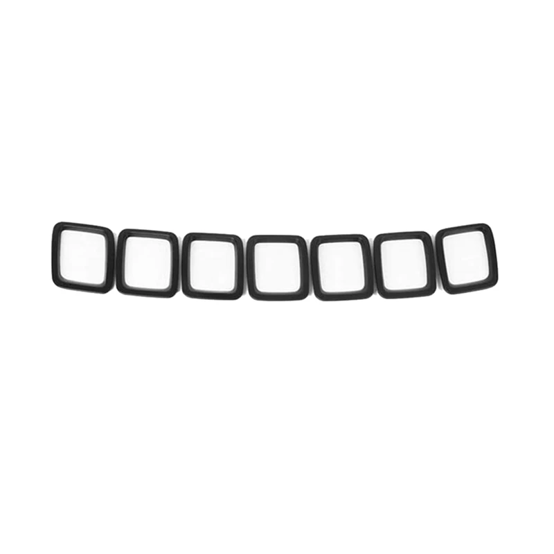 14PCS Car Front Grille Cover Grill Ring Inserts Frame Trims Kit For 2017 2018 2019 2020 Jeep Compass (Matte Black)