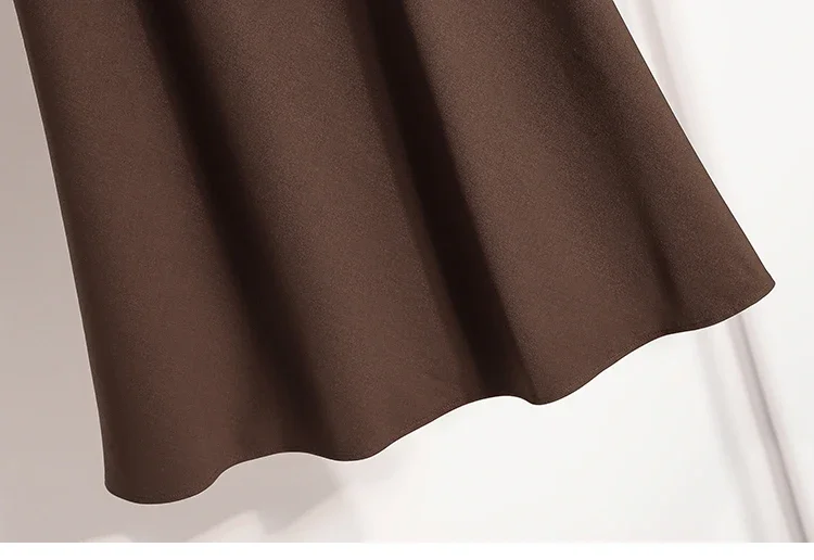 Koreanischer Stil Einfarbiger Hochtaillierter Elastischer Rock für Damen A-Linie 2026 Frühling Herbst Neu Elegant Vielseitig Alltagsrock – Detail 29