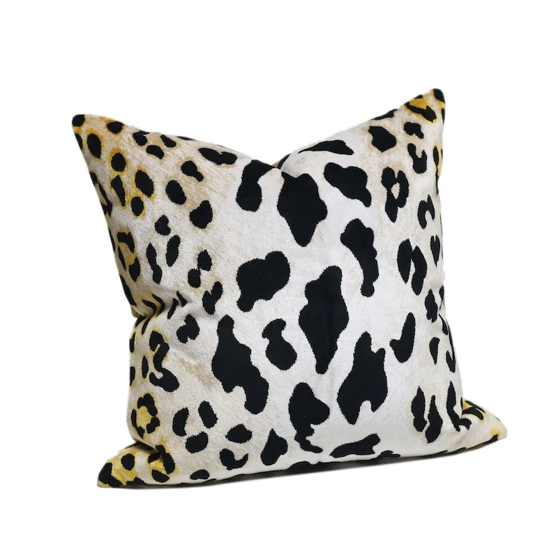 Luxury Black Leopard Pillows Colorful Animal Print Cushion Case Velvet Decorative Pillow Cover For Sofa Chair Home Decoration