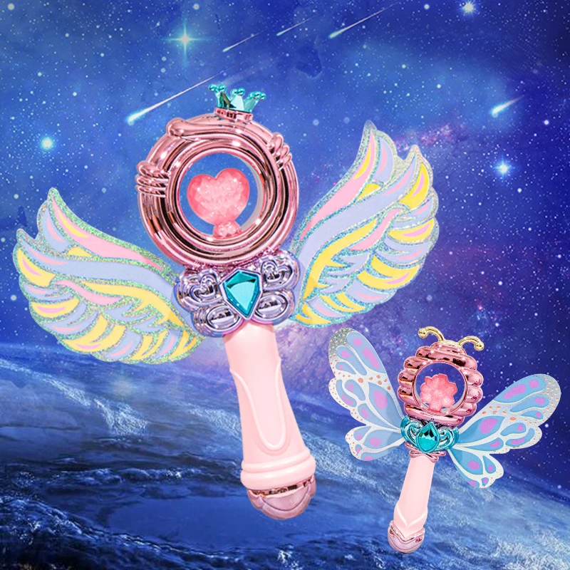 New Girl Princess Glowing Fairy Stick LED Light With Music Flash Magic Wand Children\'s Halloween Party Cosplay Prop Gift