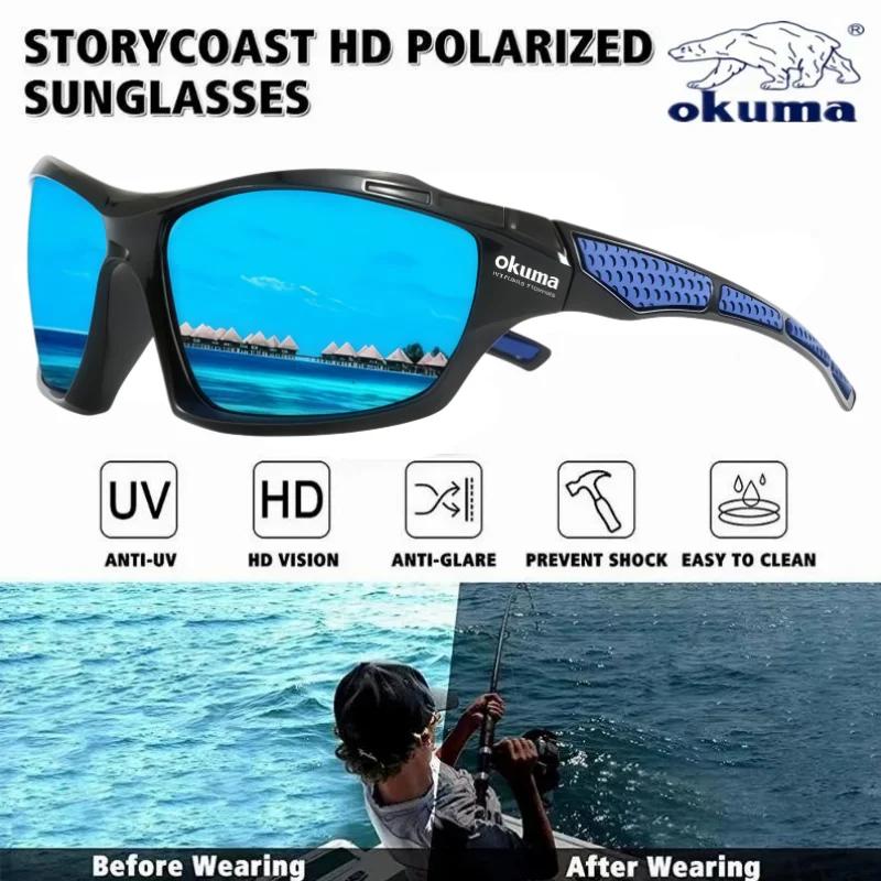 Okuma polarisierte Brille UV400, winddicht und sandresistent gegen UV-Blendung, vermeidet Augenschäden durch äußere Einflüsse – Detail 7