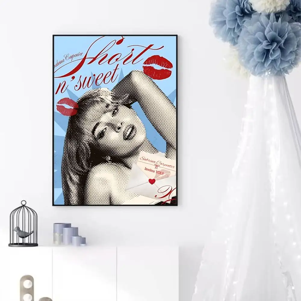 S-Sabrina C-Carpenter Poster Sticky Posters Waterproof Paper Sticker Coffee House Bar Home Decor