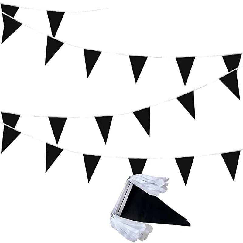 24 Voeten 20 Vlaggen Hoge Kwaliteit Volledige Witte Garland Wimpel Bunting Bruiloft Decoratie Stof Banners Bruiloft Bruids Decoratio