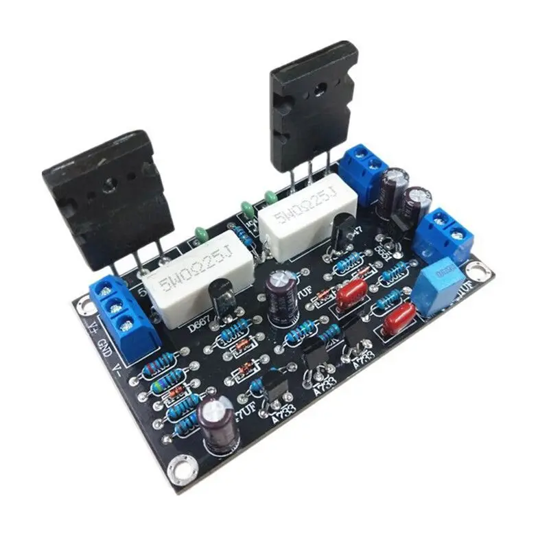 JABS-듀얼 DC35V 100W 2SC5200+ 2SA1943 HIFI 모노 채널 오디오 앰프 보드 스피커 출력 홈 시어터 DIY 프로젝트용