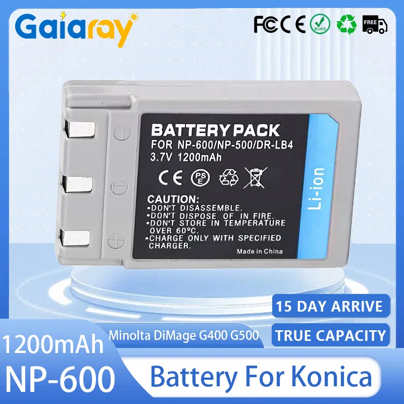 NP-600 NP-500 DR-LB84 1200mAh batería para cámara Minolta DiMage G400 G500 G600 Konica DR-LB4 Revio KD-310Z 400Z 410Z 420Z 500Z