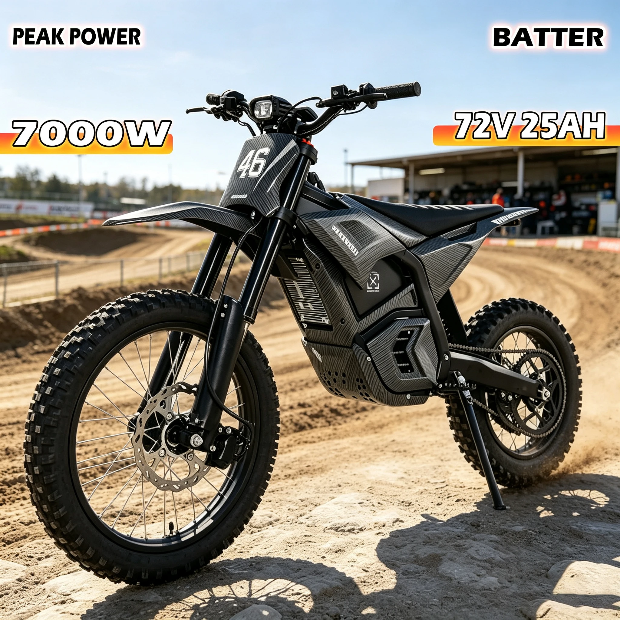 REQT EM5 Ultra (Neues EU-Modell) - Hochleistungs-Offroad-Elektrofahrrad mit 7000W, 72V, 25Ah, LCD-Display, 17-Zoll breitem Vorderrad, Höchstgeschwindigkeit 80-90 km/h, sofort lieferbar.