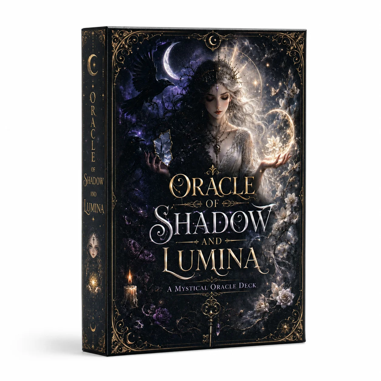 Oracle of Shadow and Lumina Mystical Oracle Deck 45 Cards Dark Fantasy Divination Cards for Shadow Work Intuition Spiritual Guid