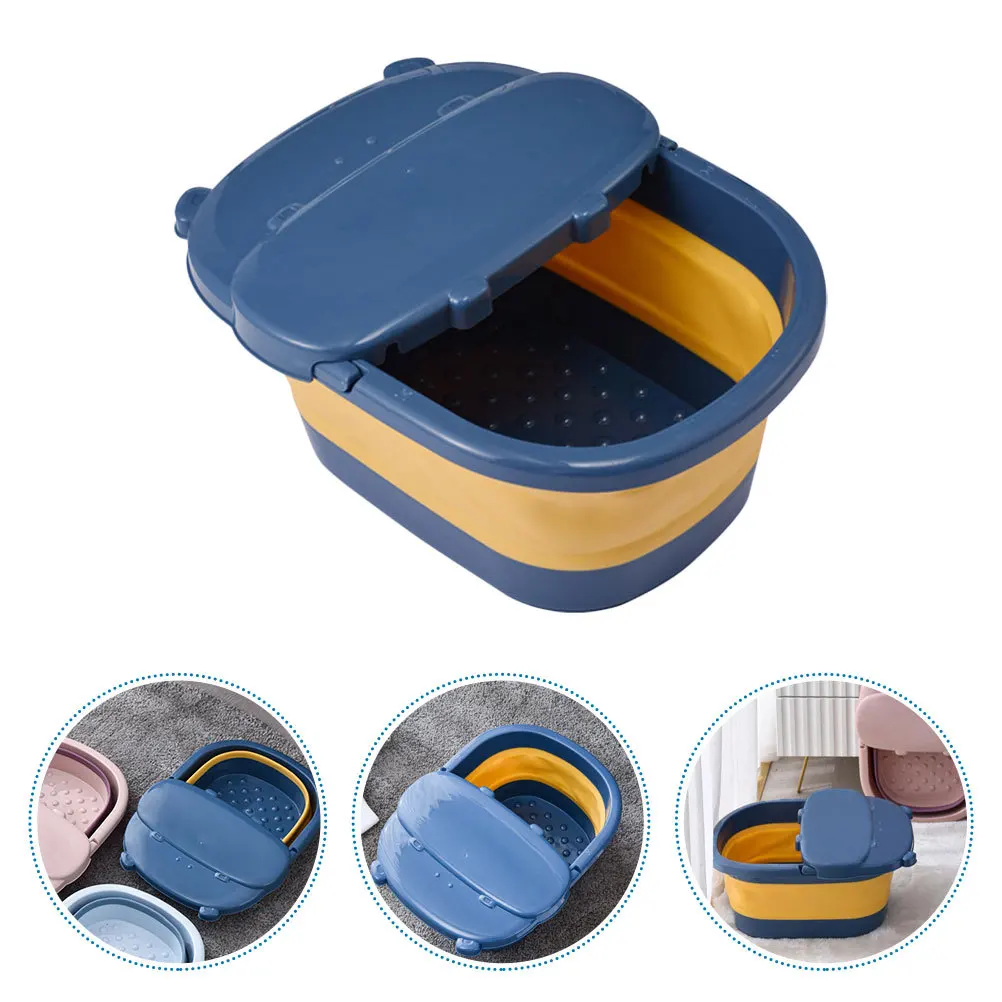 

1Pcs Foldable Massage Foot Basin Foot Washing Bucket Relaxation Soak Tub Portable Multi-Functional Storage Barrel