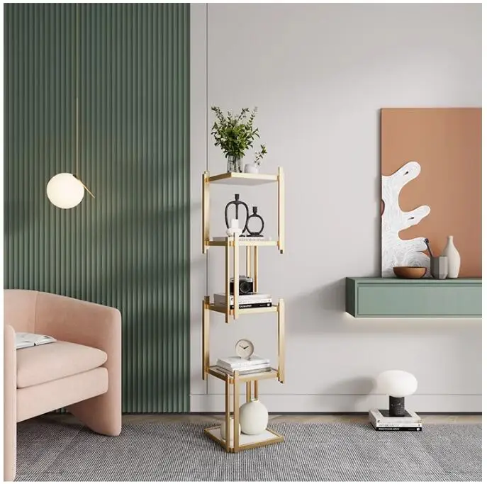 Office iron art landing display multi-layer creative small bookshelf living room decoration simple modern partition shelving