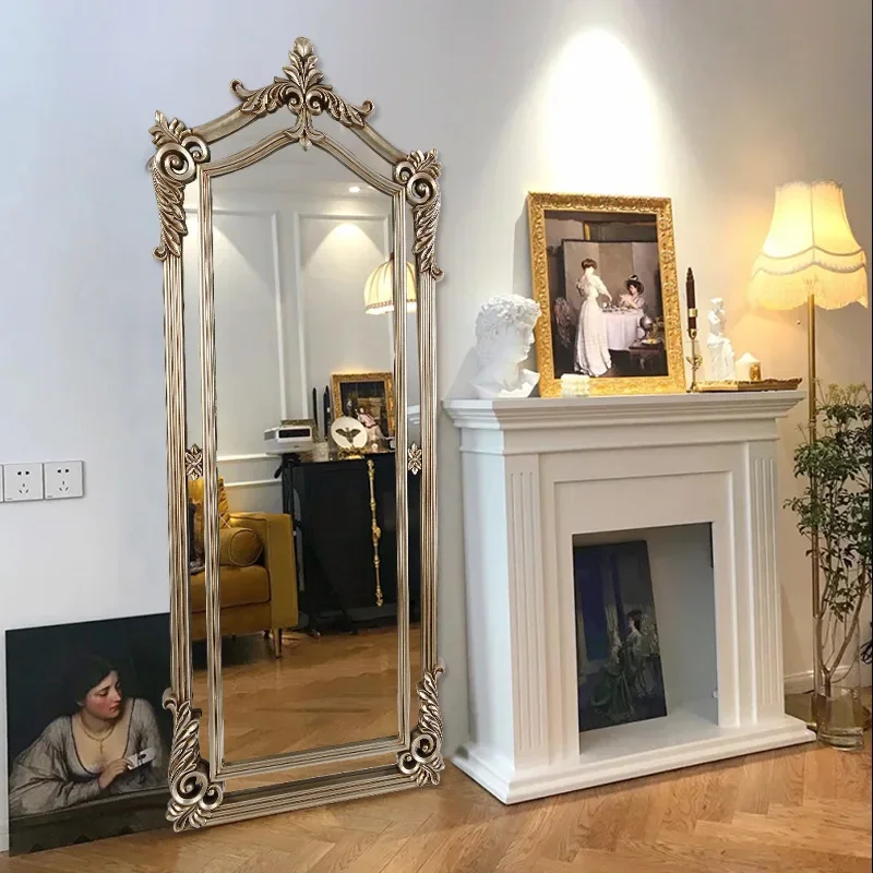 Makeup Vintage Decor Mirror Glass Full Length Standing Decorative Mirror Aesthetic Floor Dekoration Wohnzimmer Home Decoration