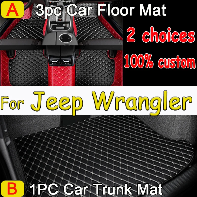 Car floor mats for Jeep Wrangler（FOUR DOOR）2011 2012 2013 2014 2015 2016 2017 Custom auto foot Pads automobile