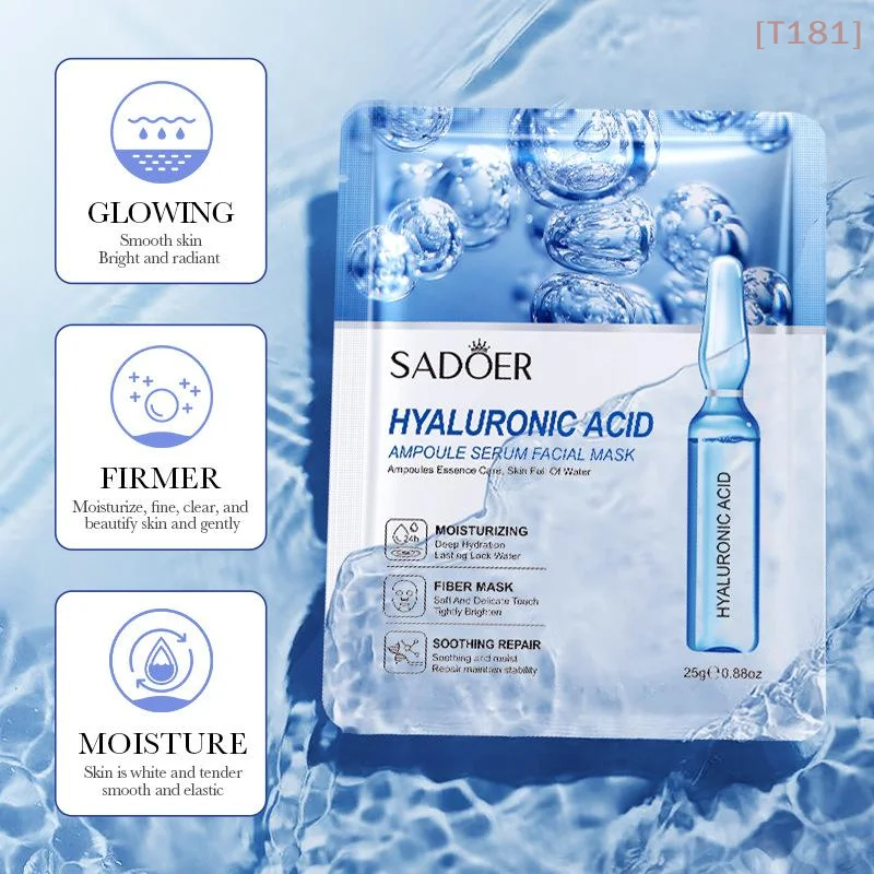 

15 шт. SADOER 24K Gold Vitamin C Hyaluronic Acid Facial Masks для лица: увлажняющие, подтягивающие, питательные маски для ухода за кожей лица.
