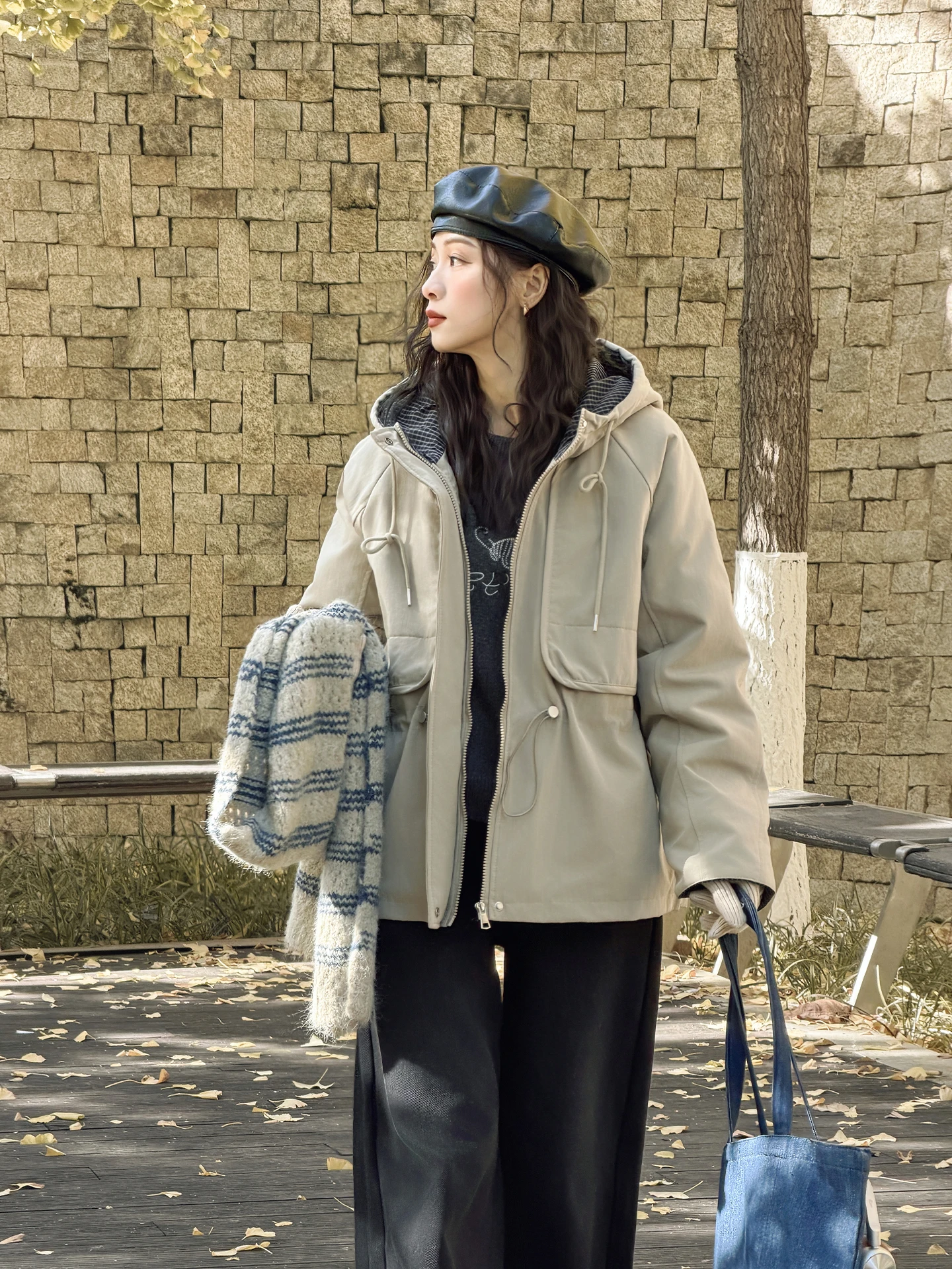 

Женская утепленная хлопковая куртка с капюшоном на молнии, однотонная, в винтажном стиле, для повседневной носки и работы