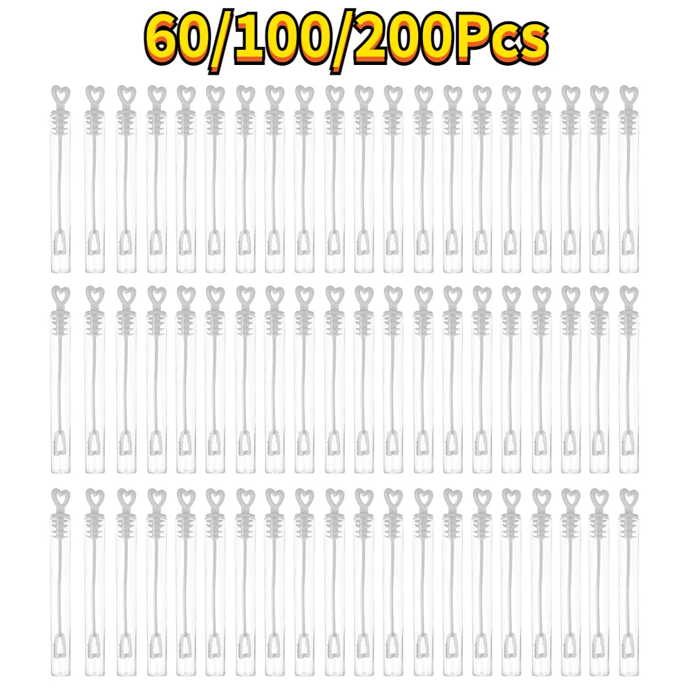 الحب القلب عصا أنبوب فقاعة قوارير الصابون 60/100/200 قطعة الزفاف هدايا للضيوف حفلة عيد ميلاد الديكور فارغة فقاعة زجاجات #1