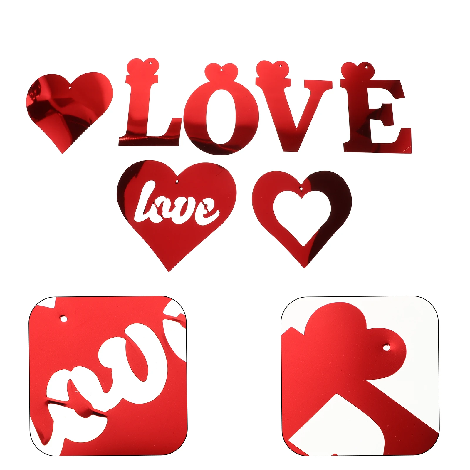 

Valentine's Day Love Ornaments Heart Decoration Hanging Swirls Decorations Charm