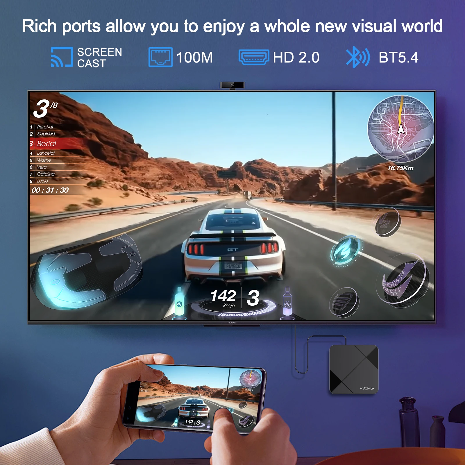 H96 MAX Pro Android Box TV Android 14.0 RK3518 4K с Wi-Fi 6 3D Google Assistant Netflix YouTube BT5.4 Smart TV Box 2025 Tvbox