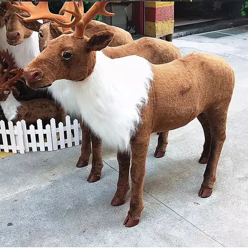 Christmas Large Deer Reindeer Decoration Sika Deer Hotel Lobby Scene Layout Outdoor Set Props Decoration