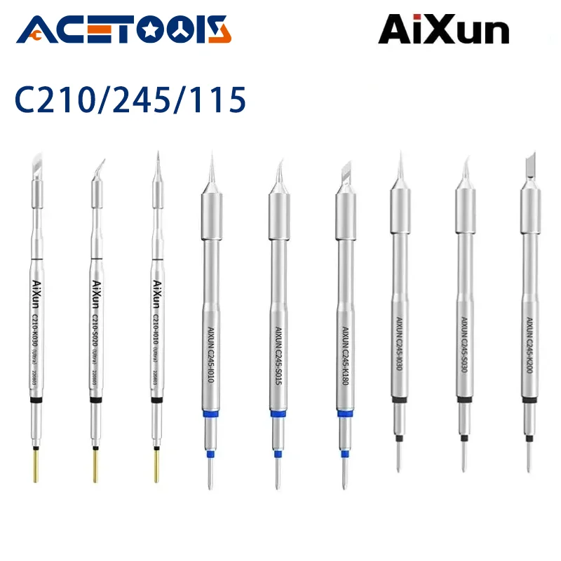 AiXun C210 C245 C115 Universal Soldering Tip T12 Station Handle for JBC T210 T245 T115 Dawn T26 T26D T3A T3B Soldering Tip Tool