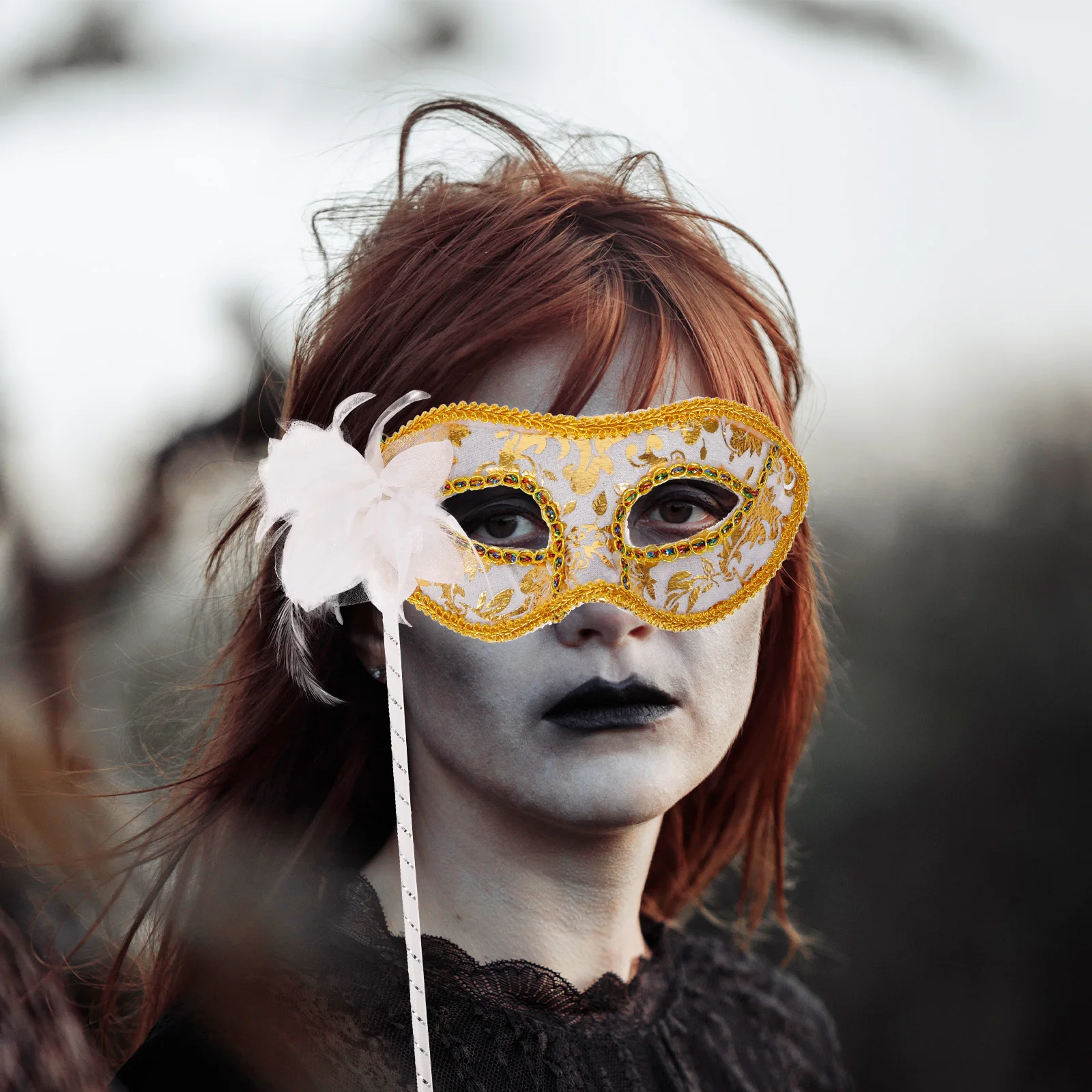 

Hand Mask Costume Masks for Adults with Stick Prom Party Masquerade Ball Plastic Women