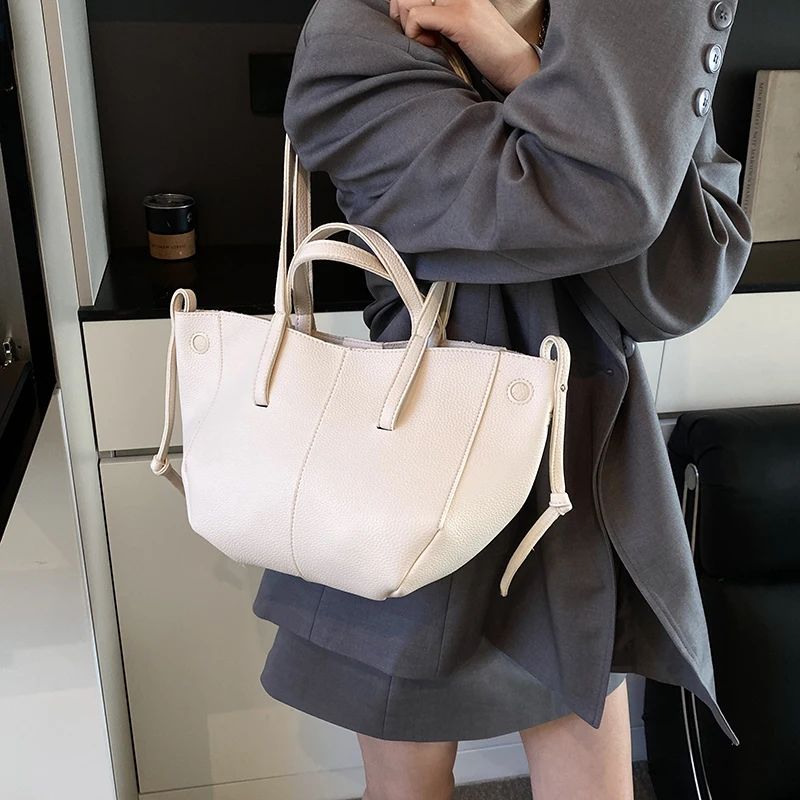 MOODS Branded Underarm Shoulder Bags For Women 2024 Latest Luxury Designer Handbags Soft PU Leather Large Capacity Shopping Tote