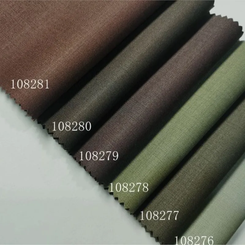 New high-count worsted brown red wool clothing fabric Spring and autumn suit pants business skirt