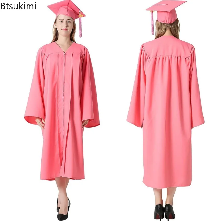 Nuevo Conjunto de Túnica y Birrete de Graduación para Adultos, Uniforme Académico para Licenciatura, para Niños y Niñas, para Fotografía y Actuaciones