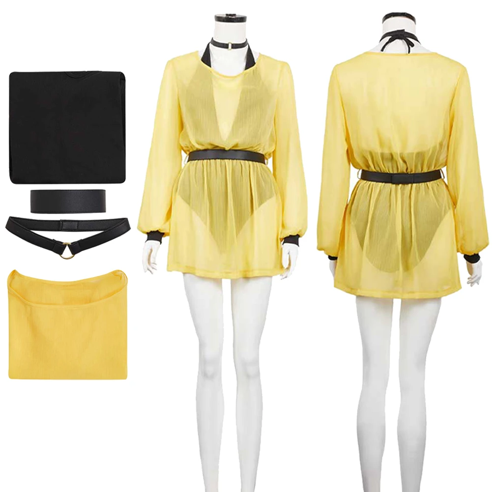 Silk Spectre Cosplay Fantasy Yellow Dress 2024 Movie Watcher Costume Disguise Adult Women Roleplay Fantasia Outfits Female