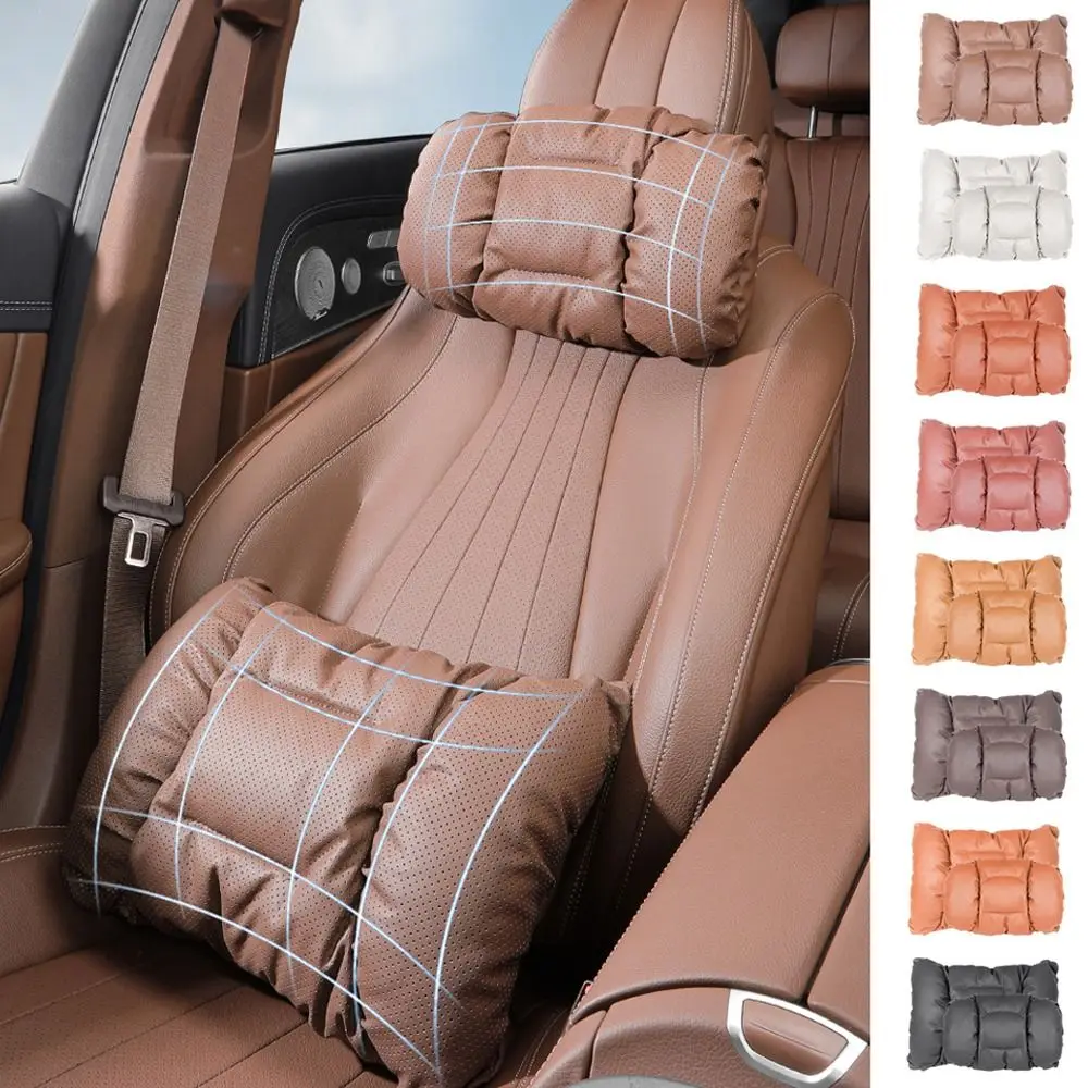 

Удобная хлопковая подушка для автомобильного сиденья с пузырьками, многофункциональная дышащая подушка для подголовника автомобиля, кожаная подушка для шеи с защитой от остатков