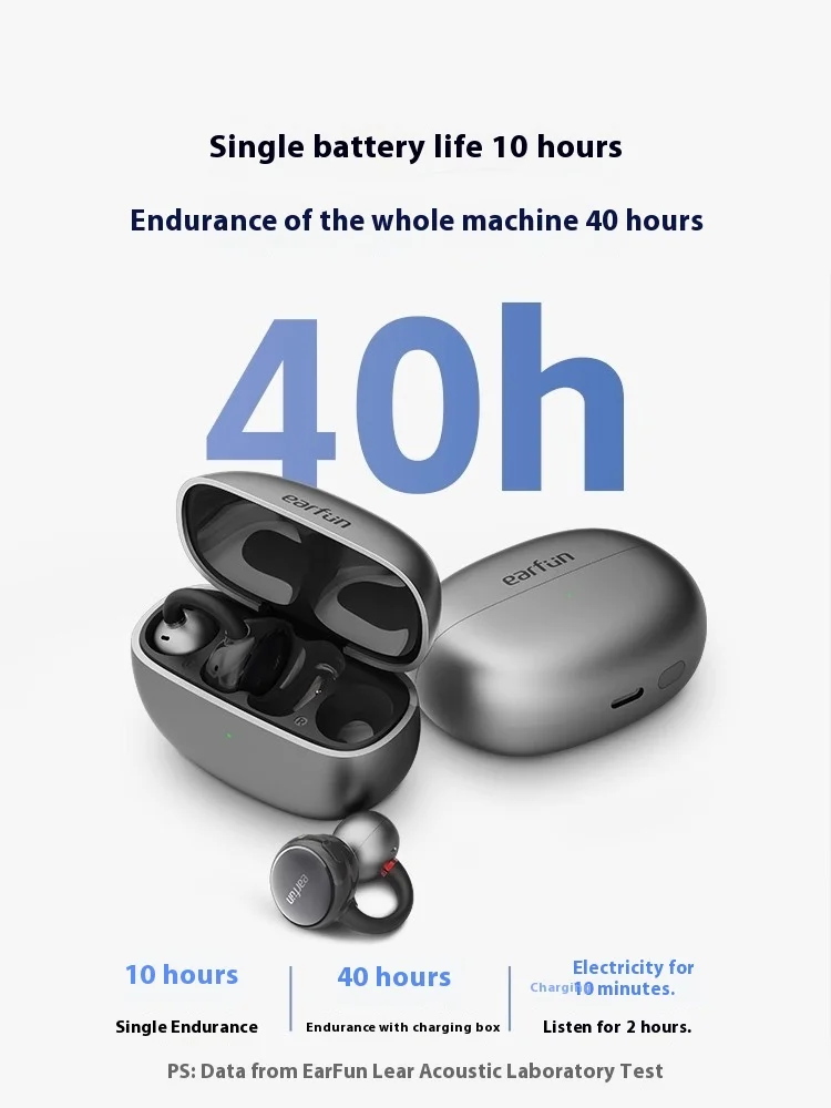 EarFun Clip Wireless Earphone Bluetooth 6.0 Earhook Earphone 2 MIC AI ENC LDAC Directional Sound Transmission Earbuds Low Delay