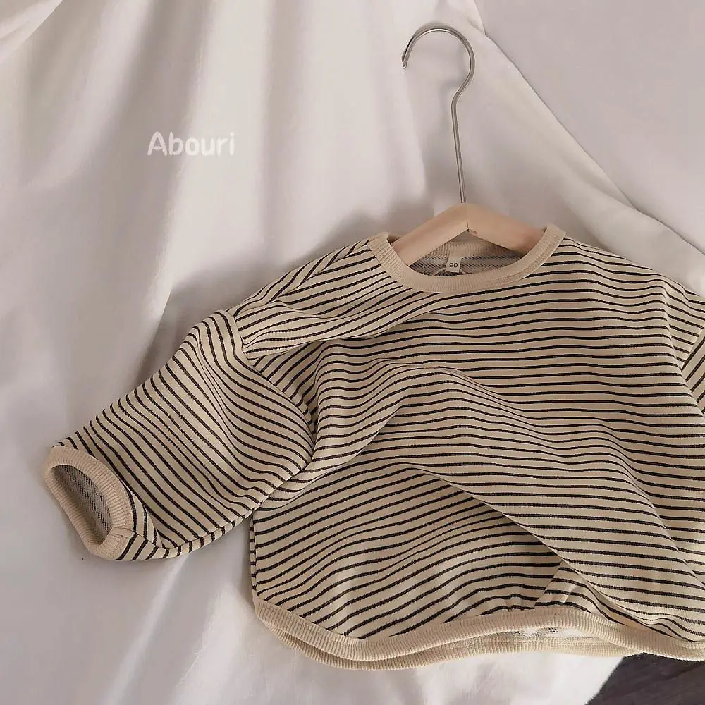 Korean Children\'s Baby Stripe Bottomed Long Sleeve T-shirt Boys Girls 2023 Autumn Bottomed Shirt Top Boys Clothes