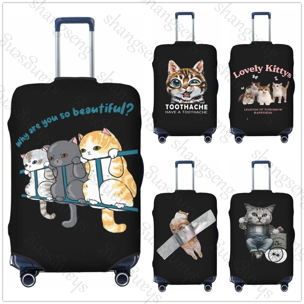 

cat funny polite animal Thicken Luggage Cover Elasticity Trolley dust cover Suitcase Protection Cover Suitcase Case