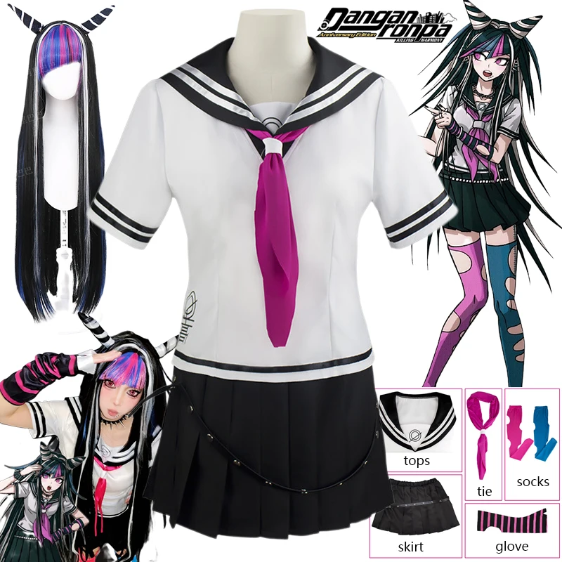 

Костюм для косплея Mioda Ibuki, парик, аниме Super Dangan Ronpa 2, Danganronpa Ibuki Mioda, платье, униформа, аниме Danganronpa, косплей для женщин