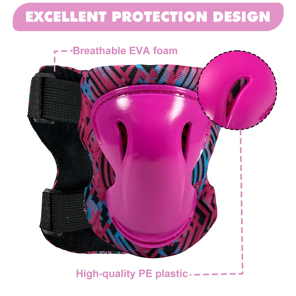 

6 in 1 Protective Gear Set, Include Knee Pads, Wrist Guards and Elbow Pads for Skating Cycling Bike Rollerblading Scooter Inline