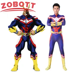 Anime My Hero Academia All·Might Cosplay Costumes Mens Tights Combat Clothing Halloween Costume Performance Jumpsuit