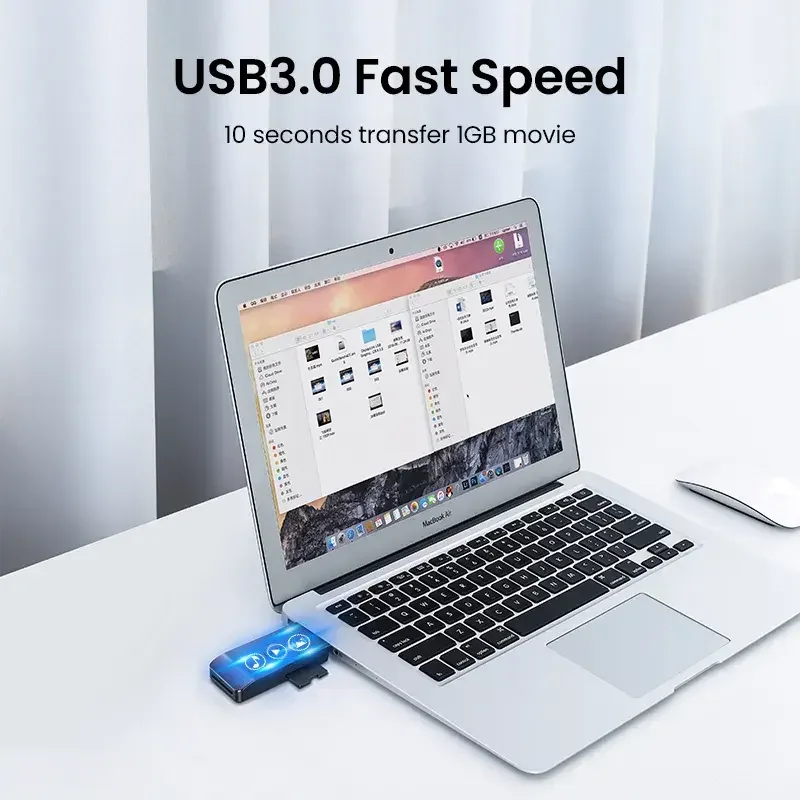 UGREEN SD Card Reader Portable USB 3.0 Multi-function 4 in 1 Slot Flash Memory Card Adapter Hub for TF SD MS CF