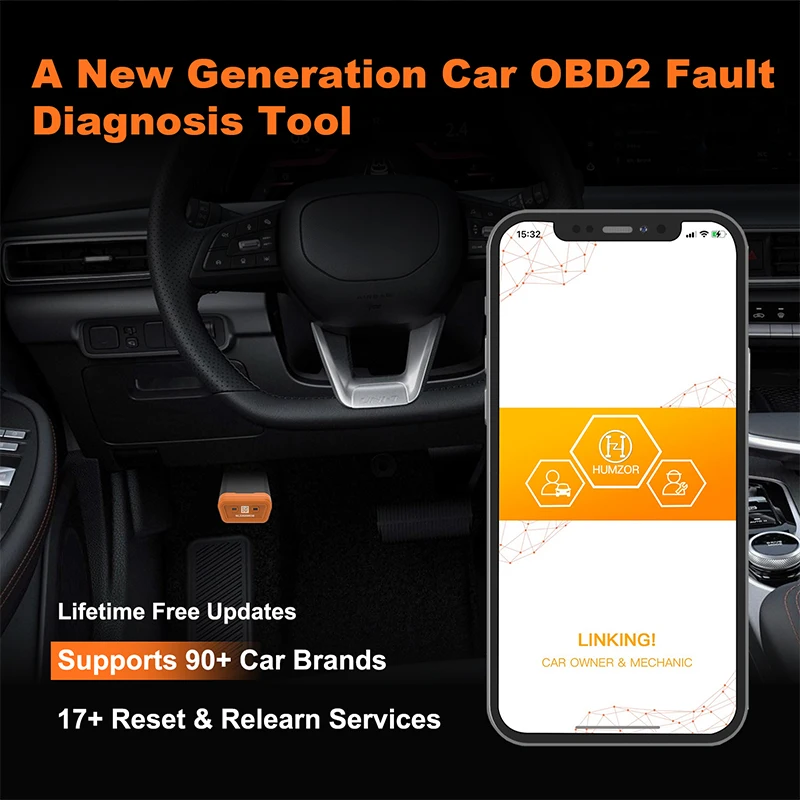 Humzor S716 Diagnostic Scanner Obd2 Software Lifetime Free Update BT 5.0 Quickly Reading /Clearing Codes Diagnostic Tools